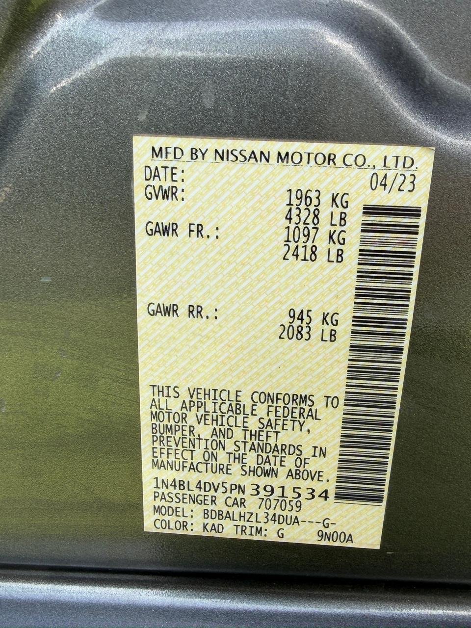 2023 Nissan Altima, SV 6