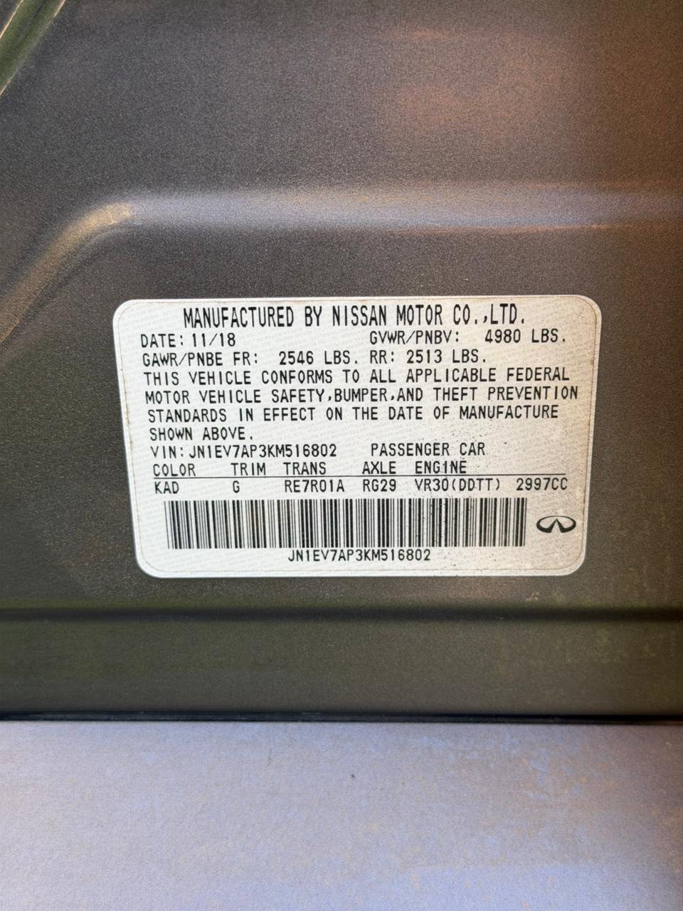 2019 Infiniti Q50 5