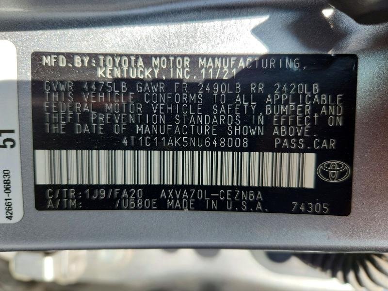 2022 Toyota Camry, LE - صورة 13
